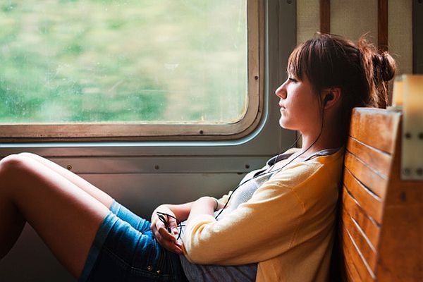 lady in train